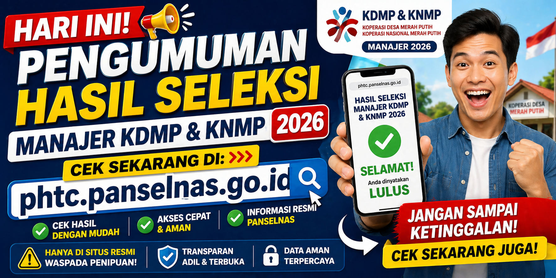 Pengumuman Hasil Seleksi Manajer KDMP & KNMP 2026 Hari Ini