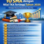 50 SMA Negeri di Jawa Barat dengan Nilai Rerata TKA Tertinggi 2026