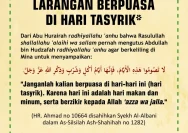 Hari Tasyrik 2026: Tanggal Penting dan Larangan Berpuasa