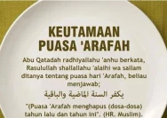 Keutamaan Puasa Arafah 2026: Hapus Dosa dan Raih Pahala Besar Menjelang Idul Adha