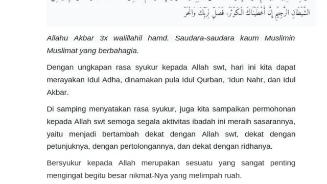 Khutbah Jumat Spesial Idul Adha: Momentum Meningkatkan Ketakwaan