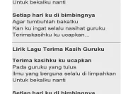 Lirik Lagu Terima Kasih Guruku: Ungkap Makna Hangat di Balik Lagu "Pagiku Cerahku"