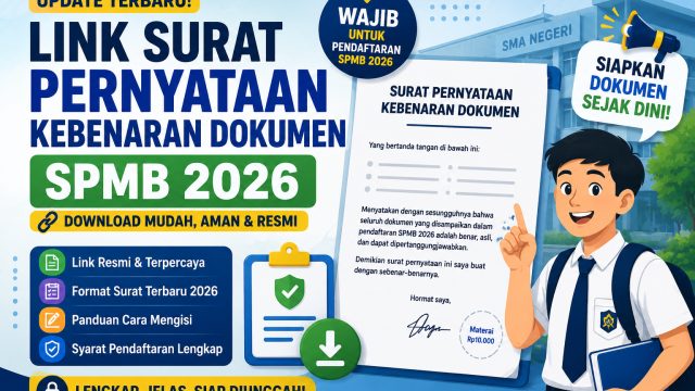 surat pernyataan kebenaran dokumen spmb 2026