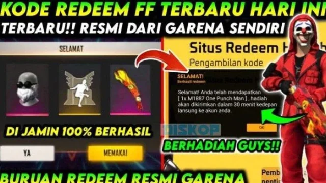 Kode Redeem Free Fire Terbaru Senin 1 Juni 2026, Banjir Hadiah, Segera Klaim Sebelum Hangus