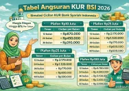 Tabel KUR BSI Mei 2026: Simulasi Cicilan Pinjaman Rp1 Juta hingga Rp100 Juta